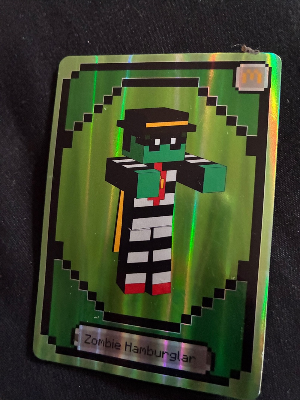 McDonald's Minecraft Promo Card - Bright Green and Black